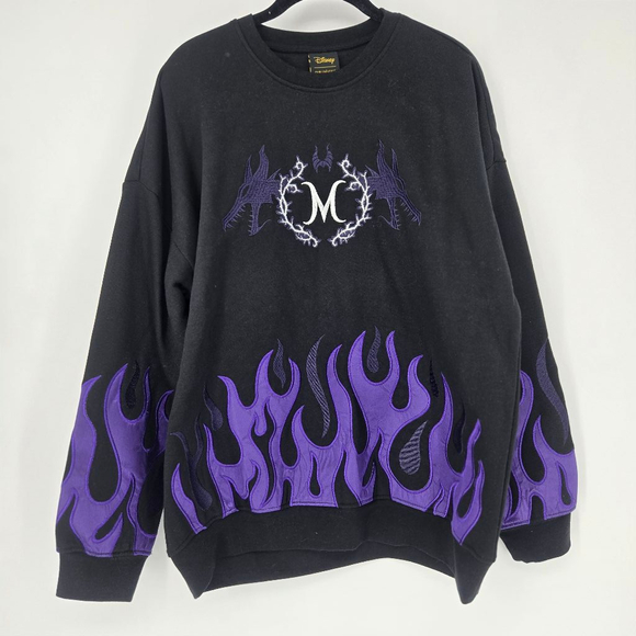 Her Universe Disney Maleficent Flame Crewneck Sweatshirt - Unisex Medium NWT - Picture 1 of 7